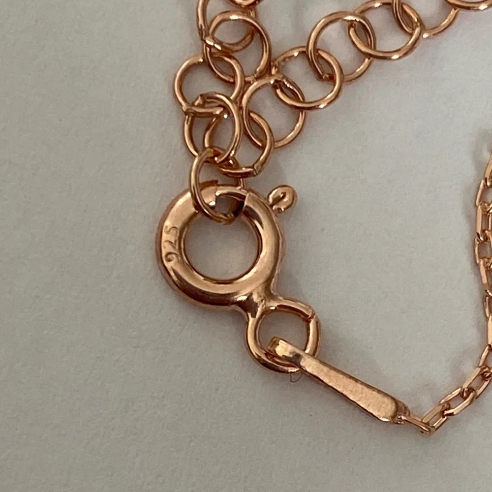 925 Sterling silver butterfly necklace cz stones 14k rose gold plated